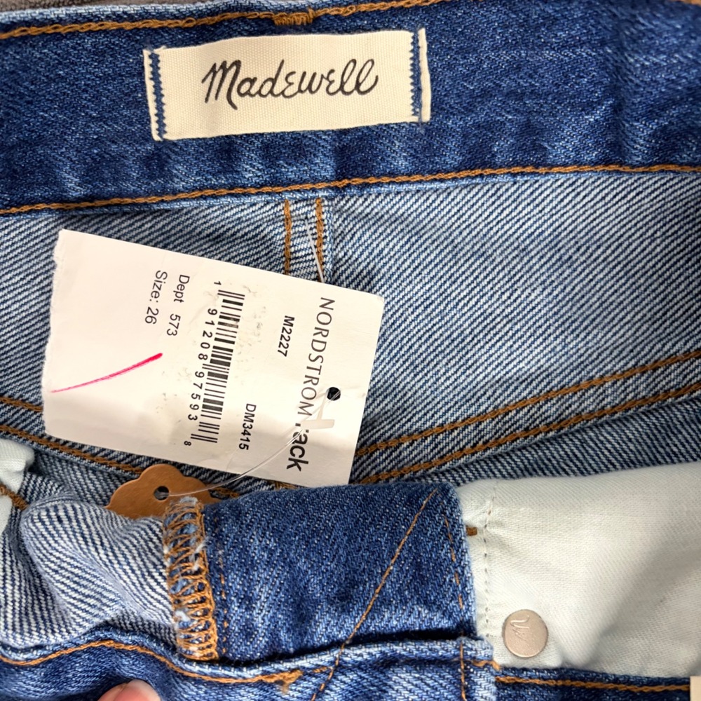 Madewell Rigid Denim A-Line Skirt Women 26 Blue Cotton Raw Hem NWT M2227 - Picture 3 of 12